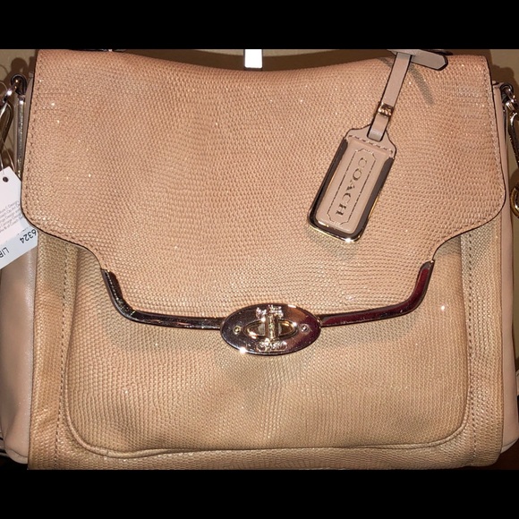 NWT! Coach Madison Glitter Lizard Sadie Satchel - Picture 2 of 7
